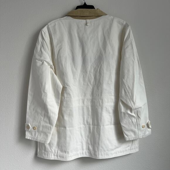 J Crew Barn Jacket In Canvas Womens XL White Tiny Flaw - Picture 4 of 16